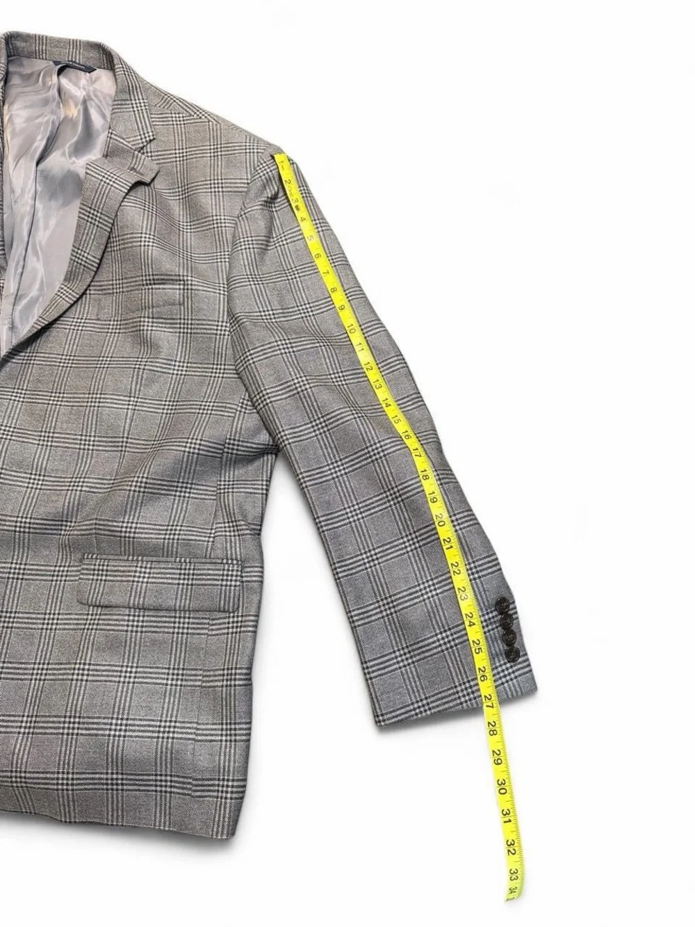 Ralph Lauren 54L Gray Glen Plaid Silk Wool Sport Coat Blazer Made in Canada